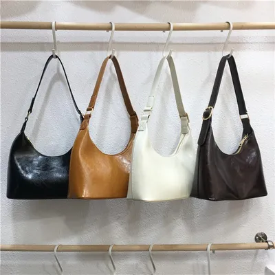 Simple Patent Leather Shoulder Bag Underarm Bag