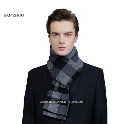 Knitted Men Scarf Thickened Hot Sale Fashion British Jacquard Shawl