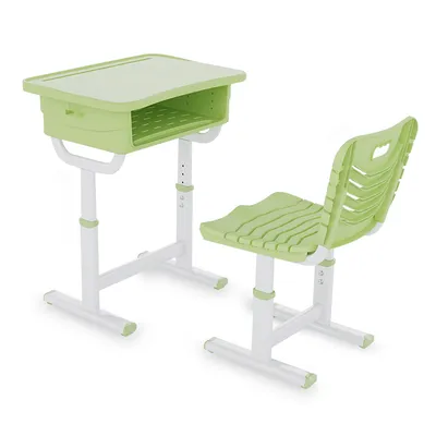 Adjustable Height School Furniture Classroom ABS Plastic Student Desk and Chair