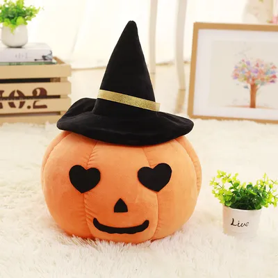 Home Decoration Plush Toy Hallowmas Pumpkin Pillow Cushion with Hat