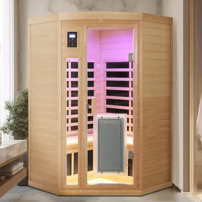 Premium Hemlock Sauna Cabin for 3-5 People with Ceramic Heating