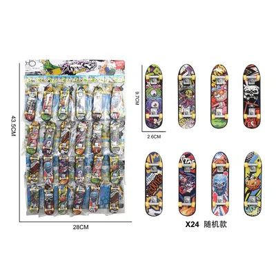 Assorted Finger Skateboard Bulk Pack, Double-Sided Sticker Graphic Fingerboards, OPP Hanging Card Fingerboard Toy for Kids Party Favor Hobby Collection