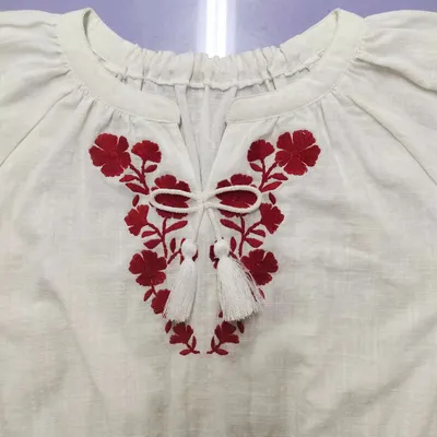 Children Cotton Short-Sleeve Top Shirt Blouse Kids Wear Clothes Special Embroidery Softer Washing for Girl