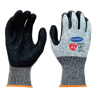 Crinkle Latex Coated Hppe Cut Resistant Level 5 Gloves