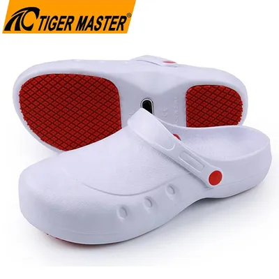 Non-Slip Waterproof Restaurant White Soft EVA Kitchen Chef Work Safety Shoes Unisex