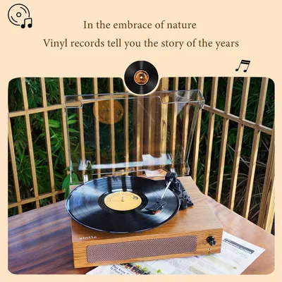 R108A Wooden Box Style Turntable Lp Playback System Gramophone Vinyl Record Player