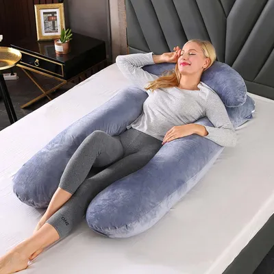 All Cotton with PP Filler Material Maternity Pillow 3.0kg U Type Crystal Velvet Liner