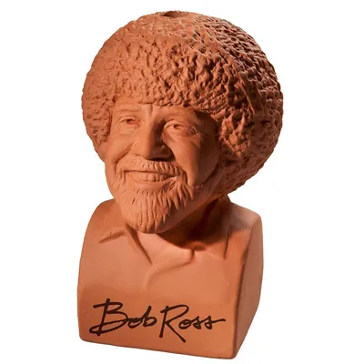 Chia Pet Bob Ross Decorative Pottery Planter Terra Cotta Chia Pet