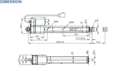 High Quality Waterproof IP65 DC Brush Motor Industrial 24V Linear Actuator