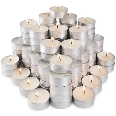 Unscented Tea Lights Candles 4 Hour White Smokeless Tealight Candles