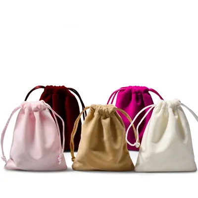 Custom Recyclable Small Drawstring Cotton Jewelry Gift Packaging Pouch Bag with Logo