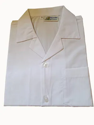 T/C 80/20 110X76 White Boys Shirt Sleeve Shirt with Open Neck School Uniforms