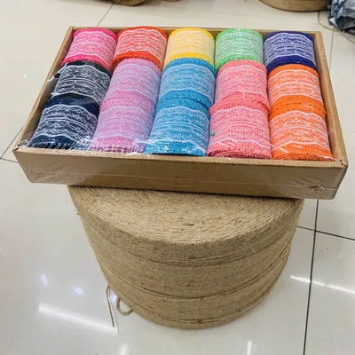 Boxed Head Handmade Christmas Decorations Linen Colour Hemp Rope Linen Roll Bud Silk Linen with DIY Environmental Protection