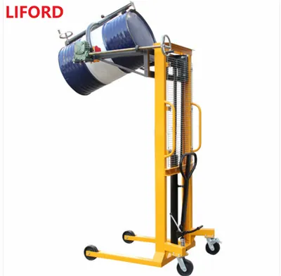Chinese Manufacturer 450kg Manual Drum Lifter Drum Stacker Hydraulic Drum Dispenser Drum Dumper Drum Tilter Carrier Drum Rotator with Weighing Scale Da450-1