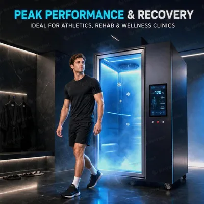 Winvast Cold Chamber Stainless Steel Electric Cryotherapy Chamber Adjustable Features for Whole Body Cold Exposure Rehabilitation