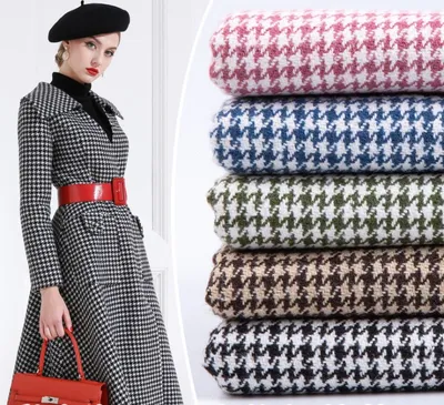 10% Wool 90% Polyester Blended Woolen Swallow Gird Overcoat Trouser Tweed Fabric