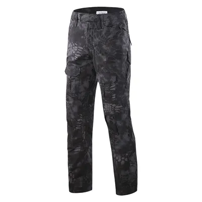 Black Python Mens Hiking Motorcycle Elastic Style Sector Softshell Waterproof Ripstop Cargo Tactical Pants