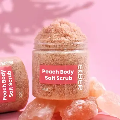 Customize Logo Lightening Exfoliation Remove Dead Skin Peach Body Scrub Salt