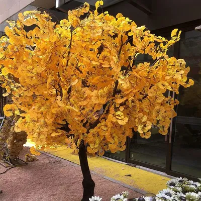 Simulation Ginkgo Tree Decoration Artificial Ginkgo Tree