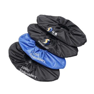 Non Slip Waterproof Reusable Shoe Cover Black Color Oxford Fabric Boots Cover
