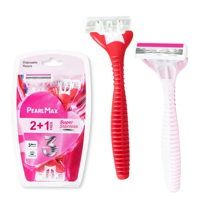 Pearlmax Wholesale Ladies Disposable Razor Stainless Steel Triple Blades