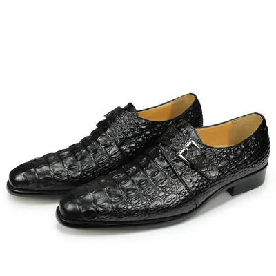 Hot Selling Loafers for Men Crocodile Printing Pointed Toe Office Dress Shoe