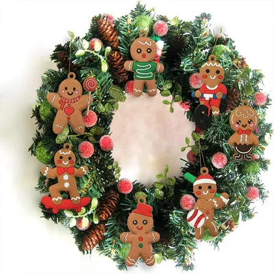 Gingerbread Man Wooden Holiday Decoration Pendant, Christmas, Halloween Festive Atmosphere Decoration, Garden Party, Room Home Decoration