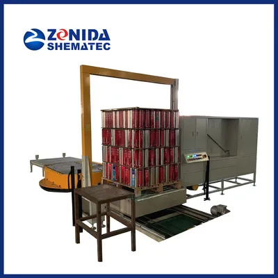Inline PP/Pet Band Pallet Strapping Machine for Tin Can Packaging Machinery