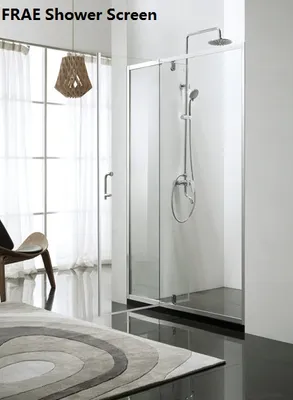 Aluminum Swing Bathroom Shower Screen Simpe Tempered Glass Door Panel