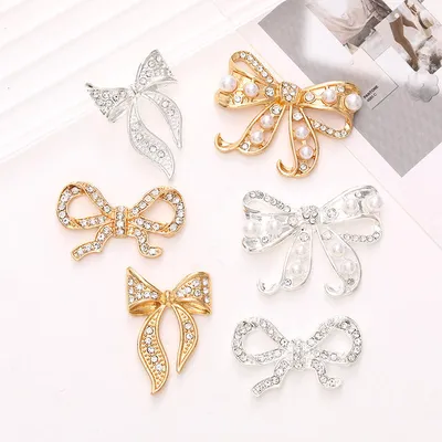 Luxury Metal Shoe Charms Upper & Back Shoe Decorations with Chains Style Clog Charm for Bottom Position