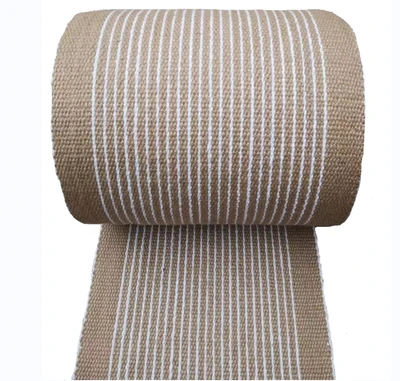 60cm Wide Very Thick Fabric Heavy Dog Training Hessian Jute Fabric with White Stripes