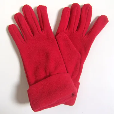 Lady Fashion Red Polar Fleece Knitted Winter Warm Gloves (YKY5446)