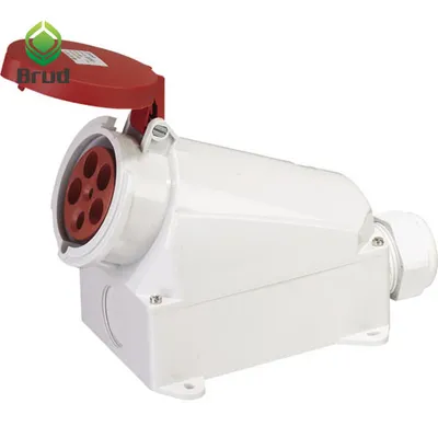 Cee/IEC 400V 63A 5p IP44 6h Waterproof Surface Mounted Female Plug Socket (QX1145)