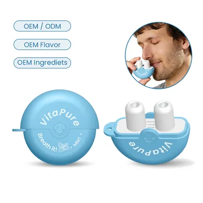 Round Nasal Inhaler with Menthol Oil Double Hole Nasal Inhaler Stick