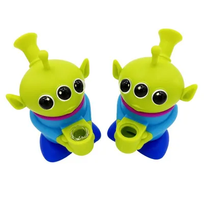 Alien Silicone Water Pipe Toy Story Three-Eyed Alien Hookah Smoking Water Pipe