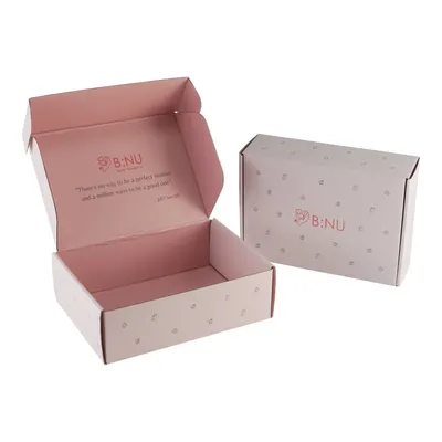Custom Pink Two-Sided Printing Underwear Cosmetic Hair Corrugated Cardboard Packaging Paper Mailer Box