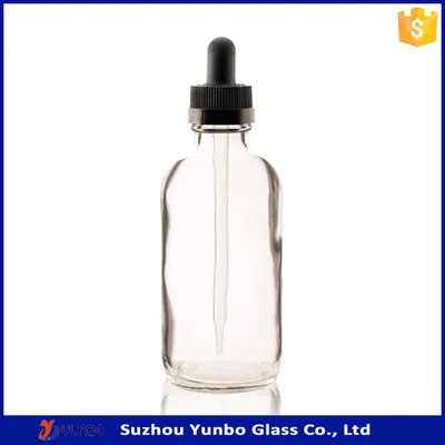 4 Oz Clear Boston Round Glass Bottle with Childproof Cap