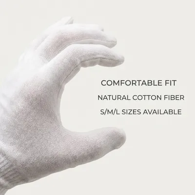 Skin-Friendly No Skin Irritation Knitted White Cotton Gloves for Daily Household Labor Work