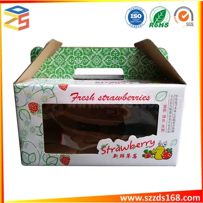 Custom Vegetable Fruit Tomato Packing Corrugated Carton Box with Handle