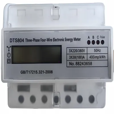 High-Precision Rail Type Electric Energy Meter for Three Phase 1.5 (6) 3× 220/380V
