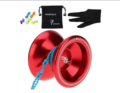 Magicyoyo Unresponsive Yoyo T5 Overlord Aluminum Professional Yo-Yos Yoyo Balls with 5 Strings Gloves with Yoyo Bag Red