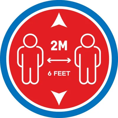 Social Distancing Floor Sticker 12 Inch Floor Sign With10 PCS Per Pack
