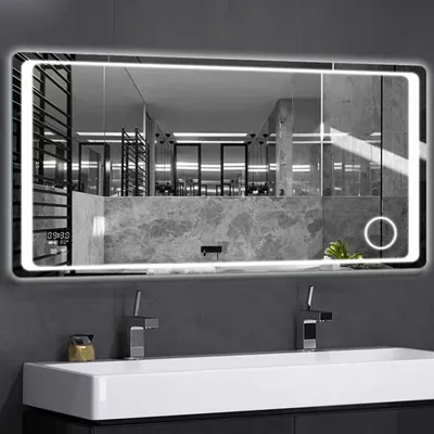 Aluminium Mirror Silver Mirror Ear Mirror Framed Mirror Unframed Mirror Round Mirror Multi Function LED Bathroom Mirror with Light Defogger Touch