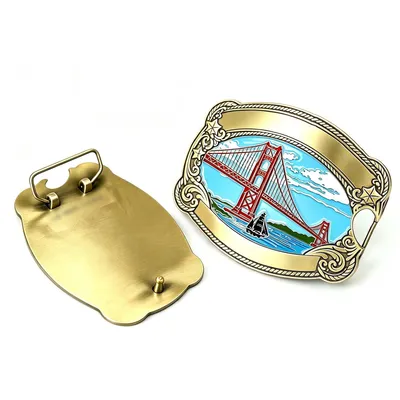 Soft Enamel Metal Retro Carved Western Style Belt Buckle for Souvenir Decoration