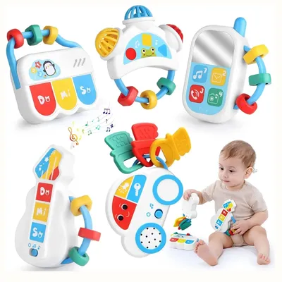 Baby Teething Montessori Educational Sensory Musical Rattle Toy