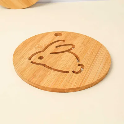 Bamboo Placemats Chinese Insulated Mat Home Coaster Plate Mat Cartoon Non-Slip Tableware Mats