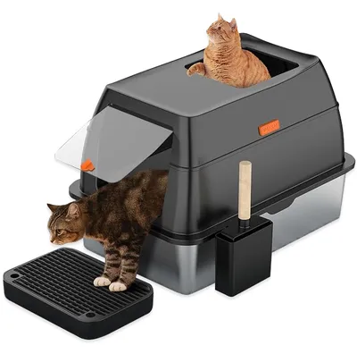 Ultimate Easy-Clean Stainless Steel Cat Litter Box with Odor Control