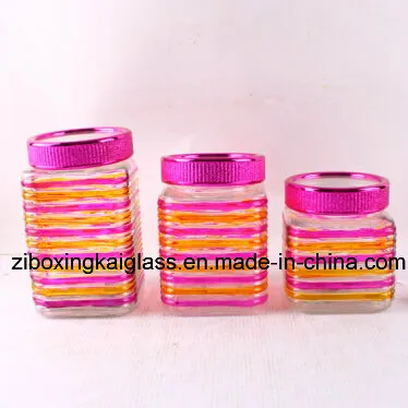 Glass Jar with Hand Drawing