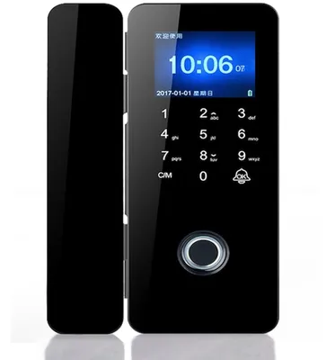 Smart Glass Door Lock 4 in 1 Fingerprint Code Cards Office Lock Remote Controller