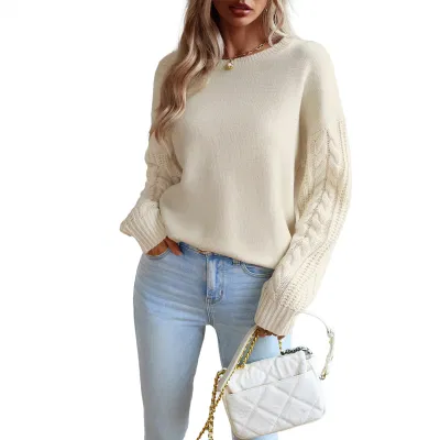 Long Sleeve O Neck Loosen Women Sweater Pullover